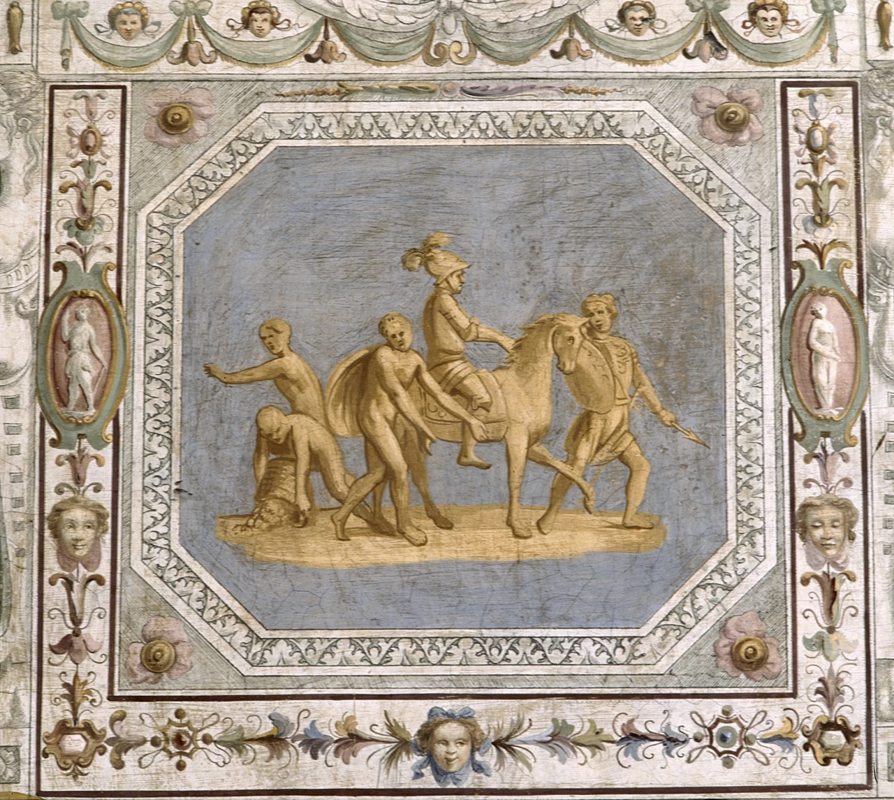 Scena con guerriero a cavallo - Villa medicea della Petraia, Firenze